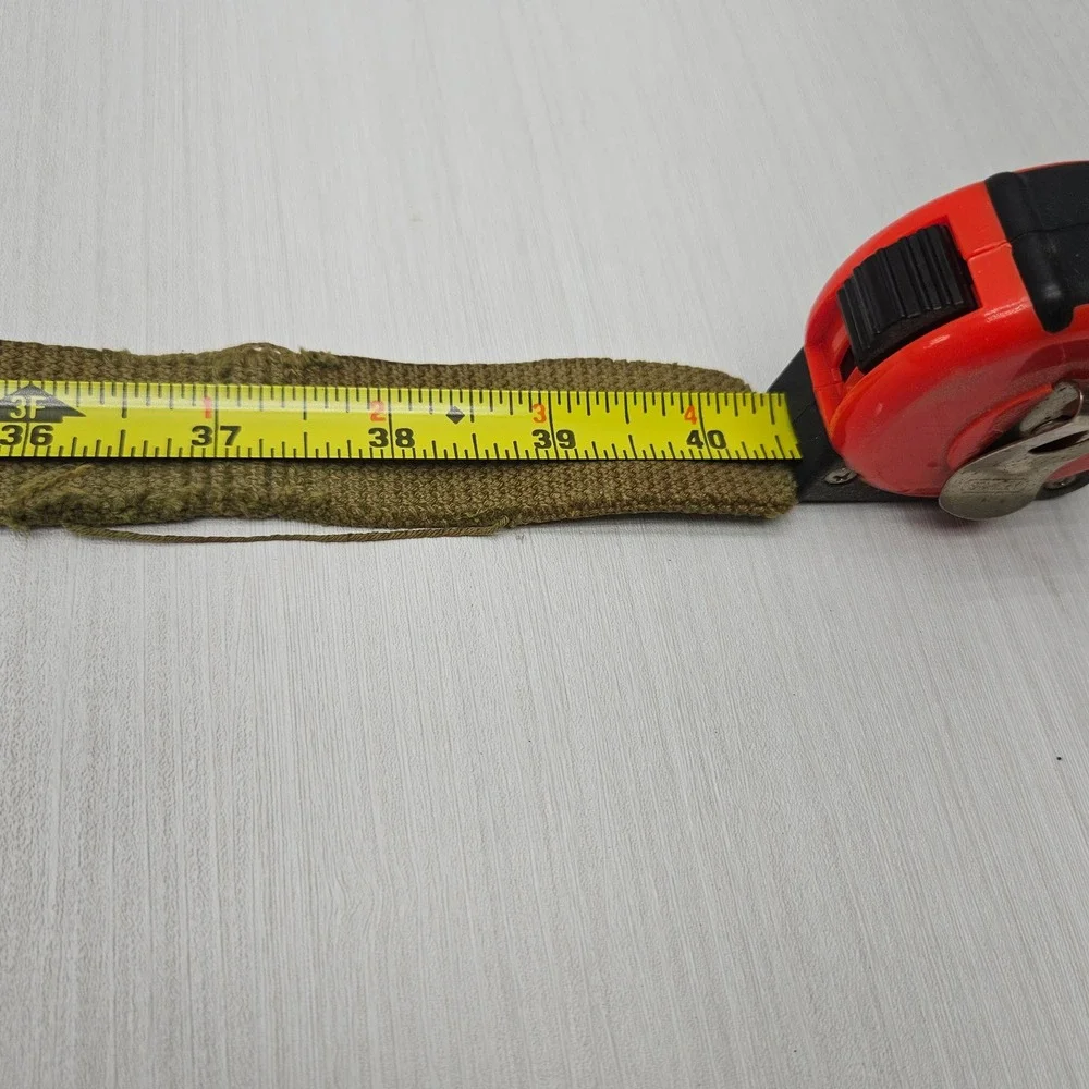 Vintage Military Olive Drab Canvas Web Belt Brass Friction Buckle 40 Inch